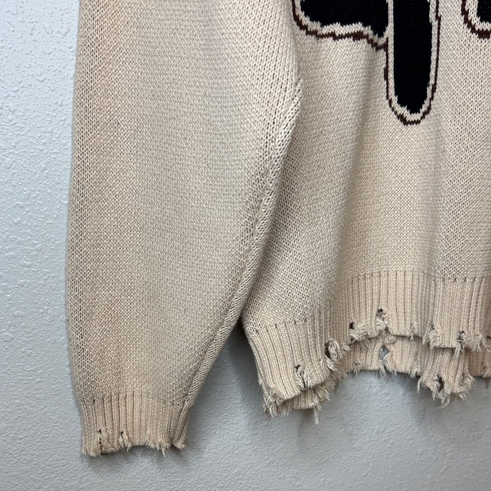 LOITER Rodeo Knit Sweater Men’s XS | Graphic Distressed Streetwear Pullover - Picture 5 of 15